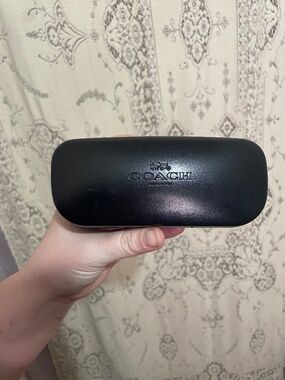 Coach New York: black hardshell clamshell sunglasses case